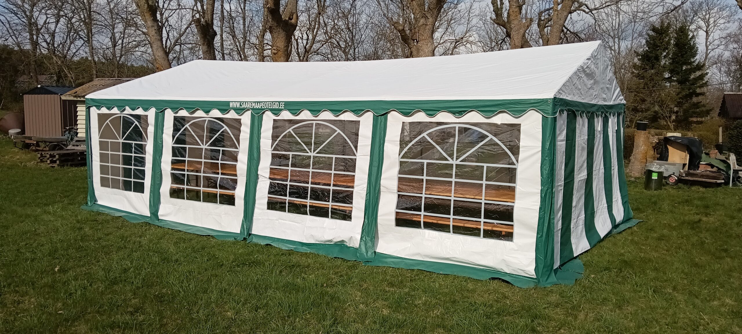5x8m Peotelk (valge/roheline)