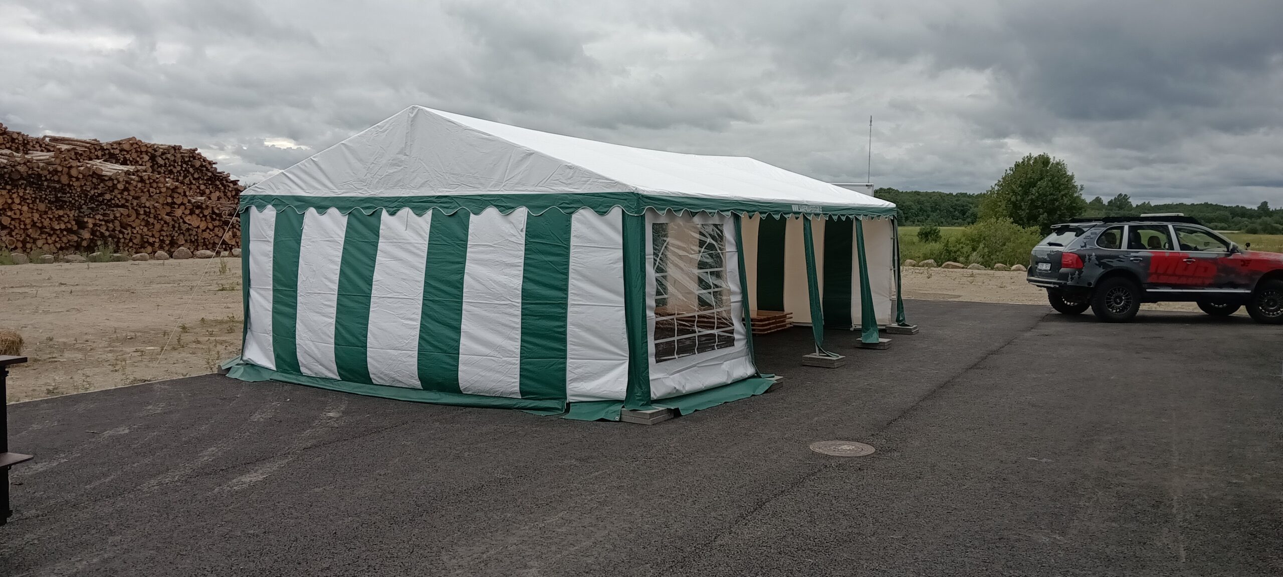 5x8m Peotelk (valge/roheline)
