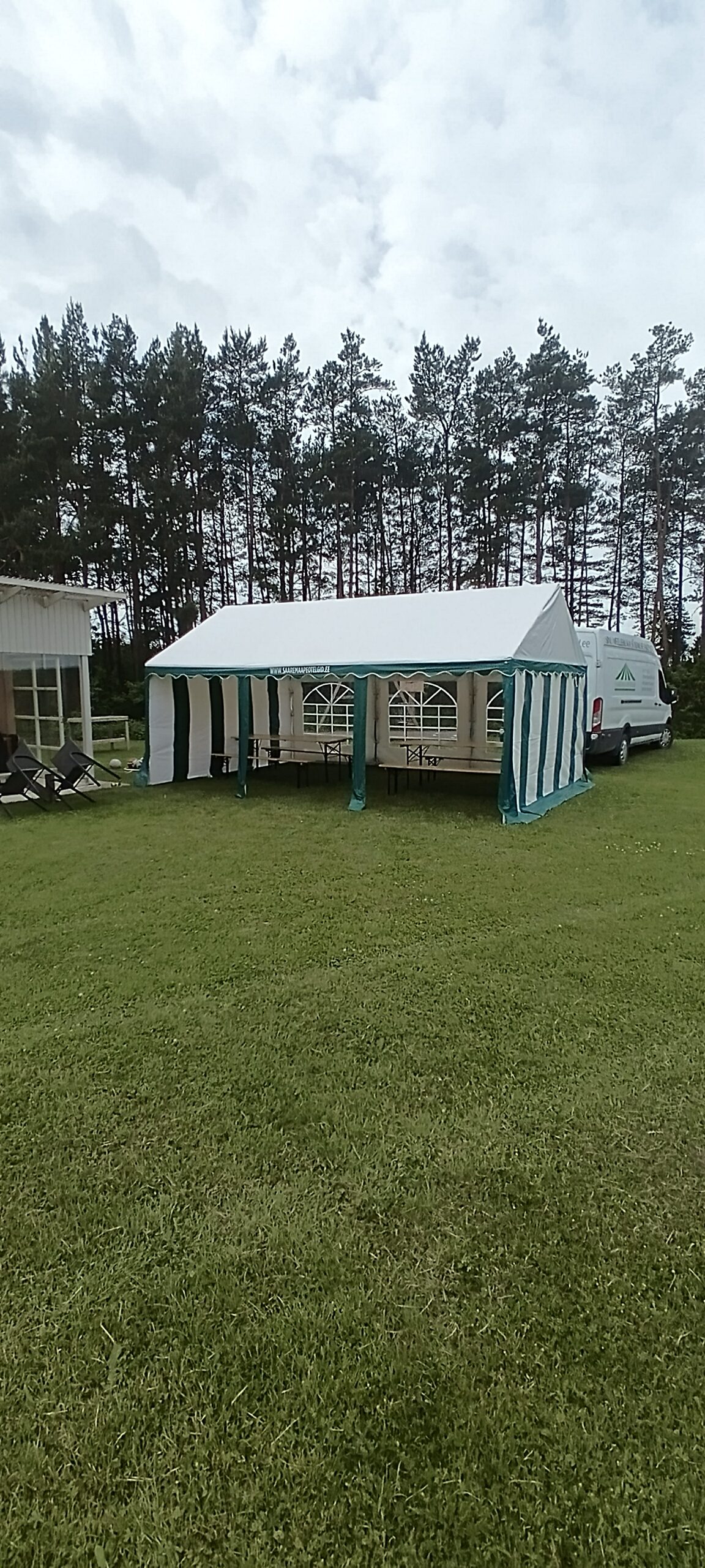 4x6m Peotelk (roheline/valge)